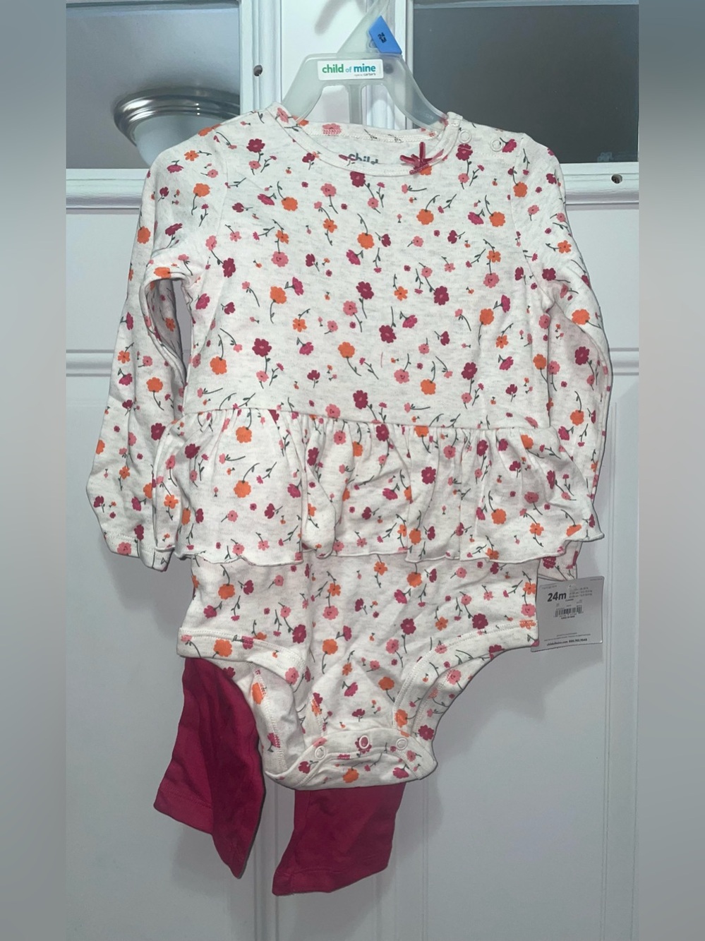 Child of Mine by Carter's Baby Girl Long Sleeve Floral Bodysuit & Pant Set NWT
